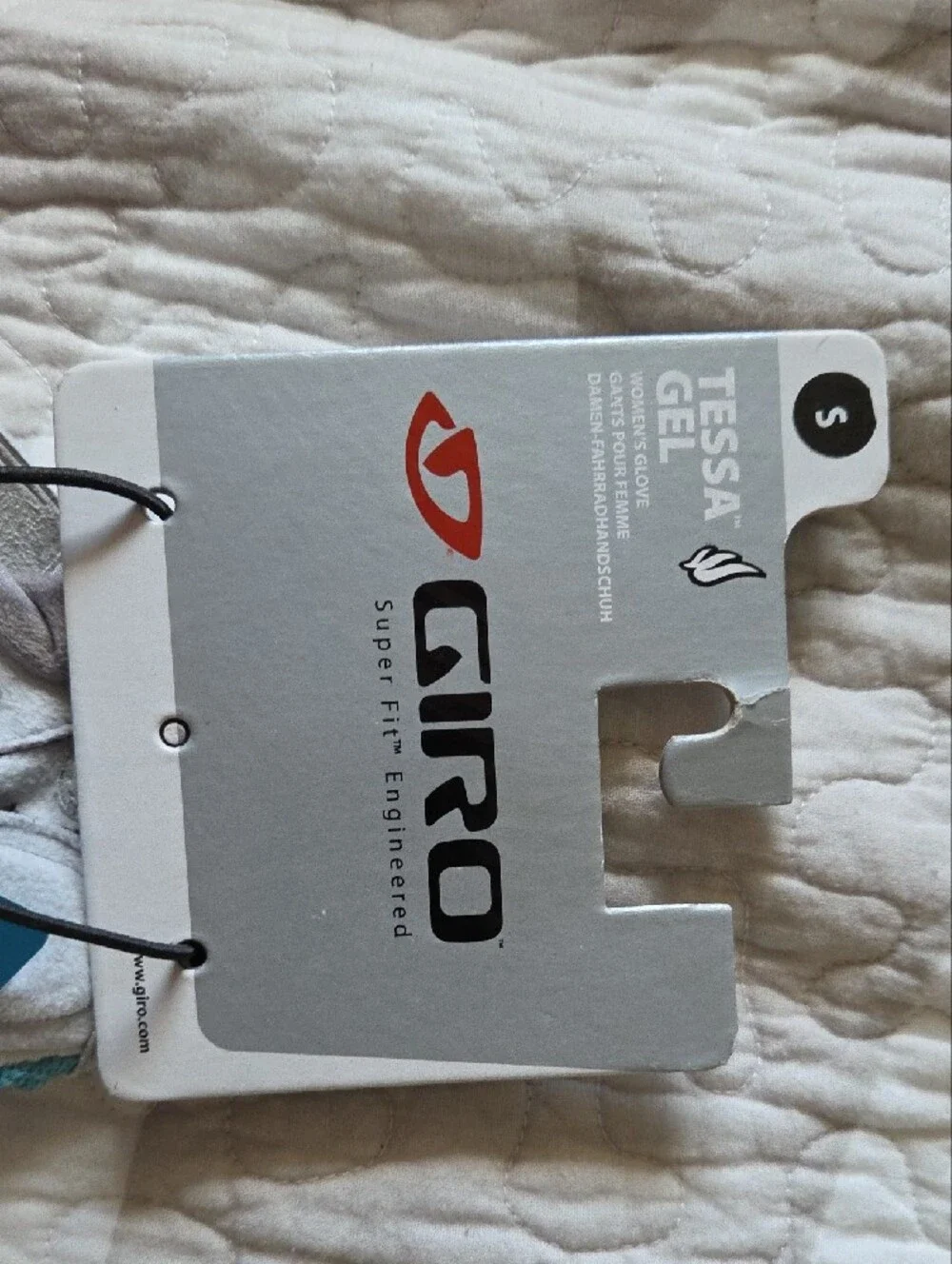 Giro Tessa Gel Women's Cycling Gloves — White with Light Blue Accents